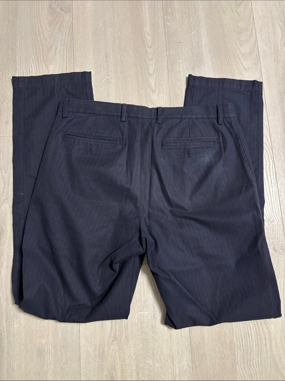 🔥BUNDLESALE Mens 33/34 Banana Republic Kentfield Pant Navy Pinstripe Chinos